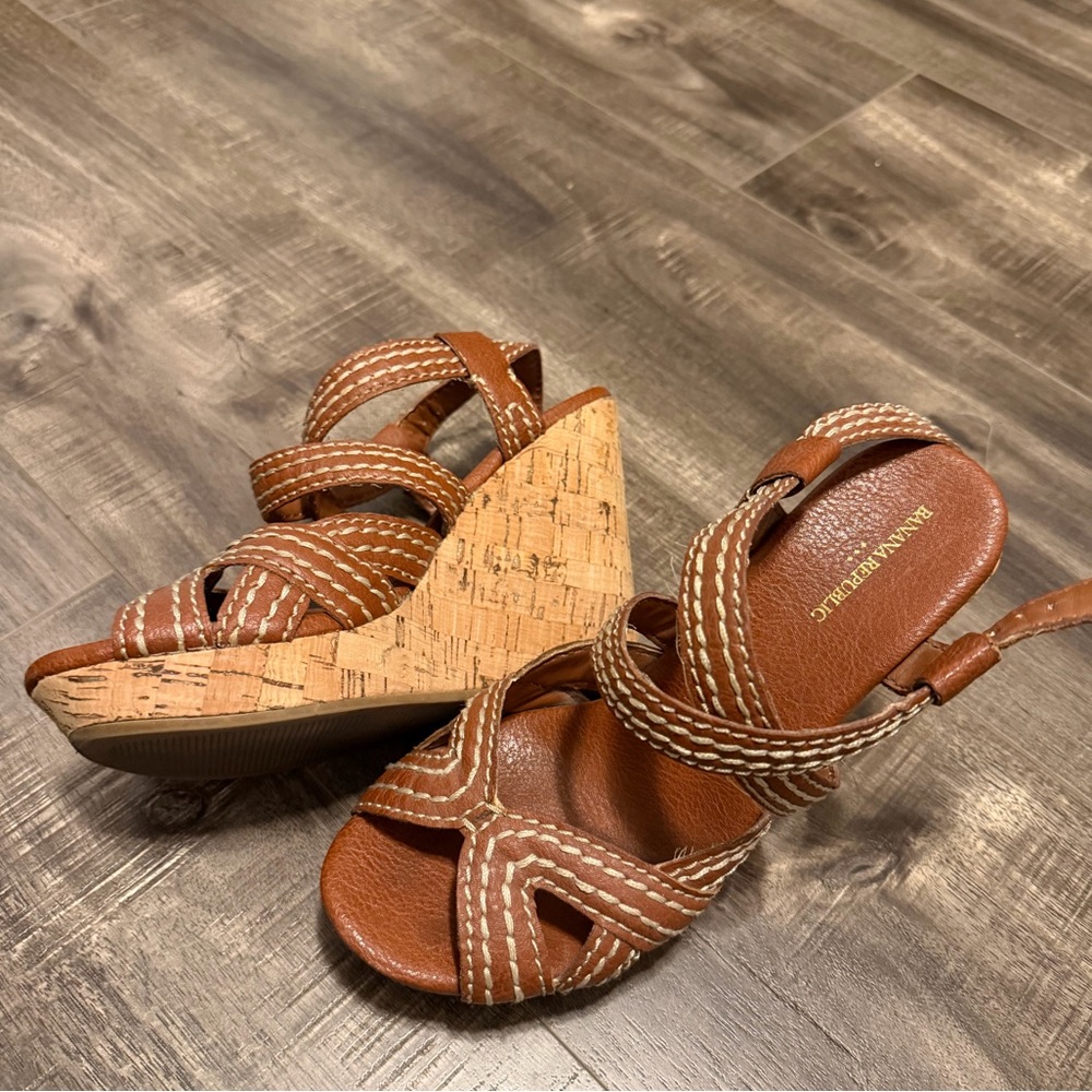 Banana Republic Brown Wedge Sandals